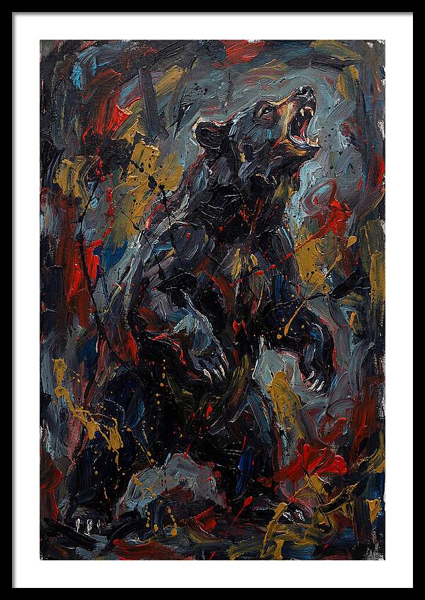 Black Bear Roaring In Color