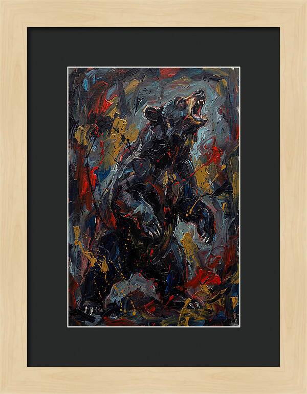 Black Bear Roaring In Color