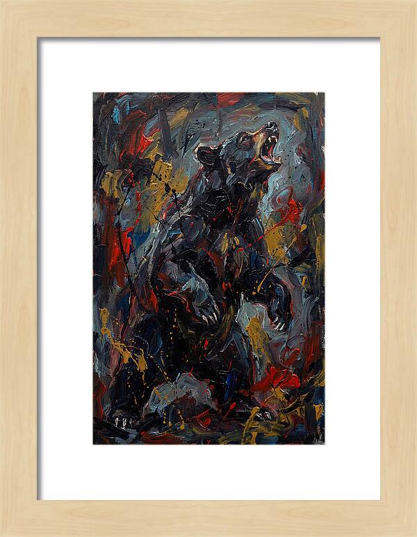 Black Bear Roaring In Color