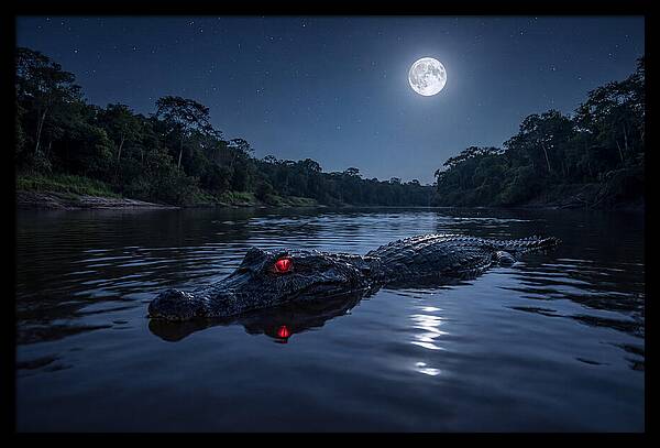 Black Caiman Under Moonlight