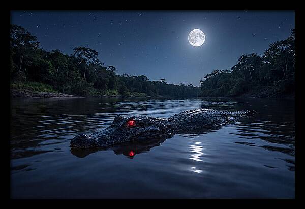 Black Caiman Under Moonlight