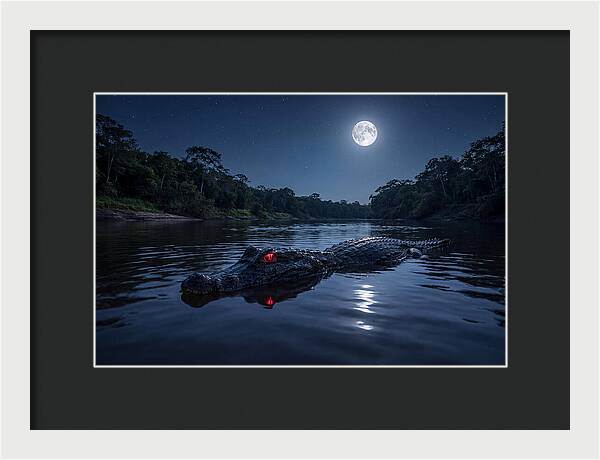 Black Caiman Under Moonlight