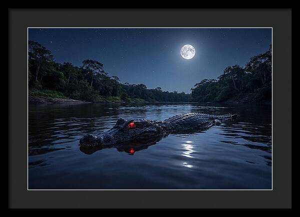 Black Caiman Under Moonlight