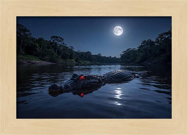 Black Caiman Under Moonlight