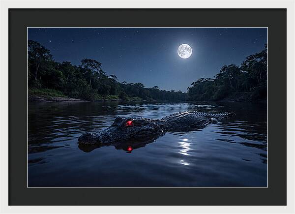 Black Caiman Under Moonlight