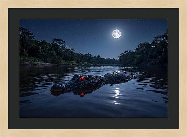 Black Caiman Under Moonlight