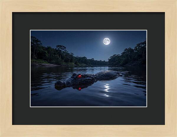 Black Caiman Under Moonlight