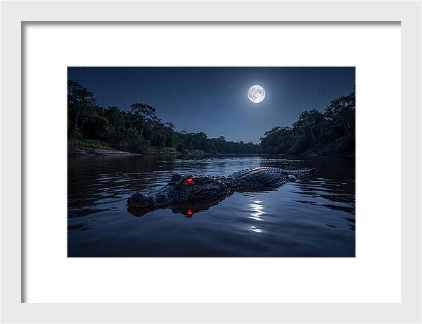 Black Caiman Under Moonlight