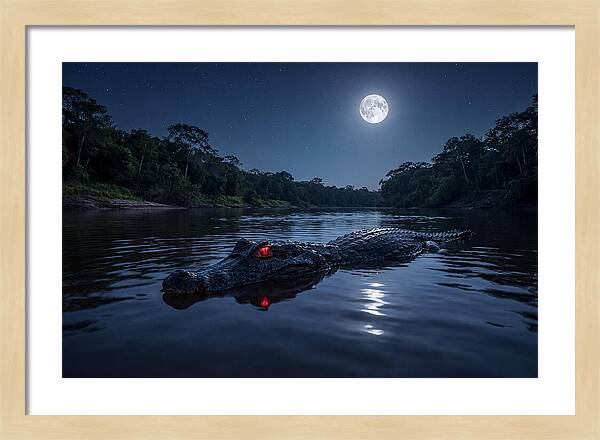 Black Caiman Under Moonlight