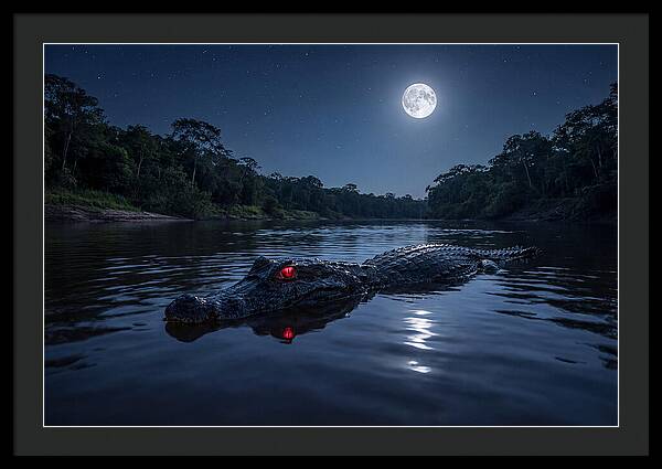 Black Caiman Under Moonlight