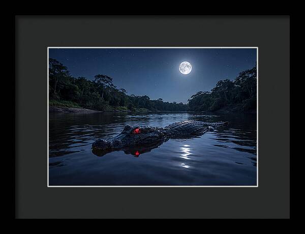 Black Caiman Under Moonlight