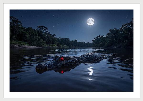 Black Caiman Under Moonlight