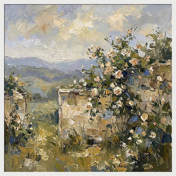 Blooming Roses Overlooking Hills