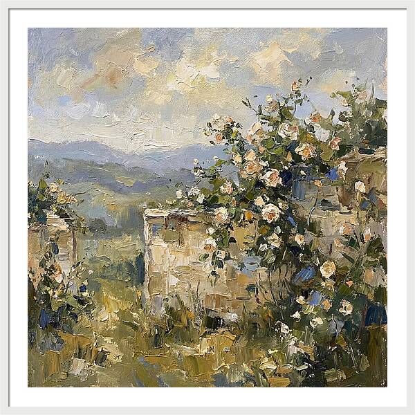 Blooming Roses Overlooking Hills