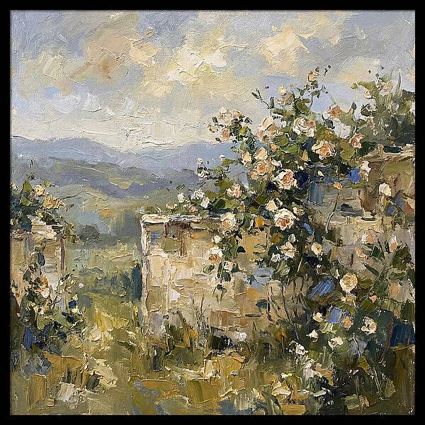 Blooming Roses Overlooking Hills