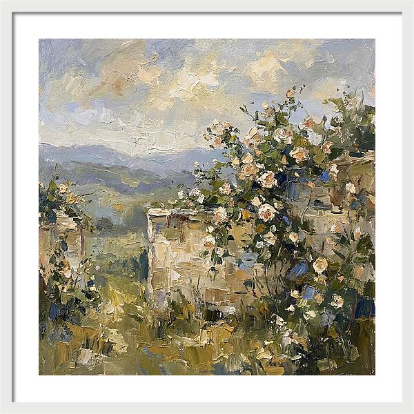 Blooming Roses Overlooking Hills
