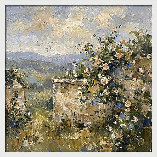 Blooming Roses Overlooking Hills