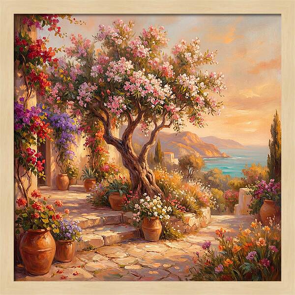 Blossoming Mediterranean Serenity