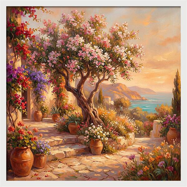 Blossoming Mediterranean Serenity