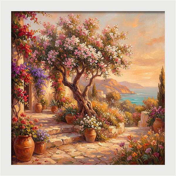 Blossoming Mediterranean Serenity