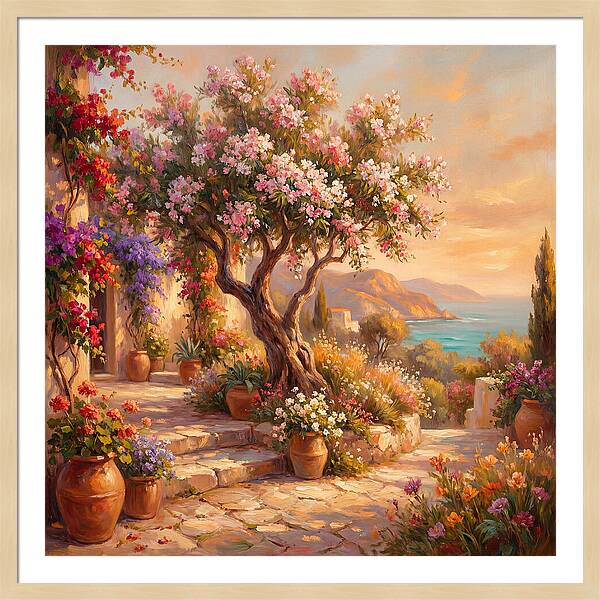 Blossoming Mediterranean Serenity