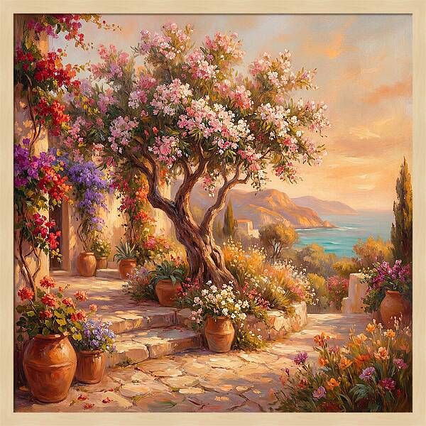Blossoming Mediterranean Serenity