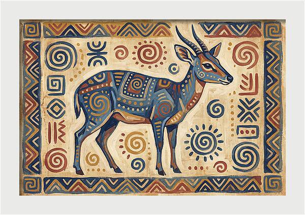 Blue Duiker Folk Art