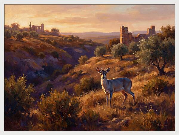 Blue Duiker In Mediterranean Landscape