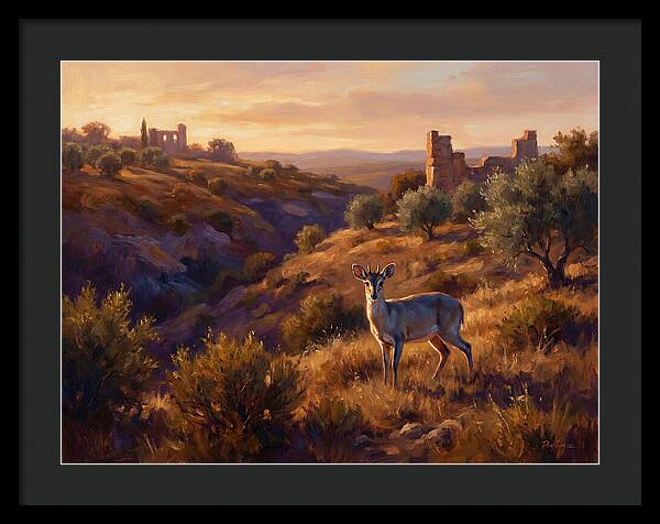 Blue Duiker In Mediterranean Landscape