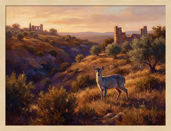 Blue Duiker In Mediterranean Landscape