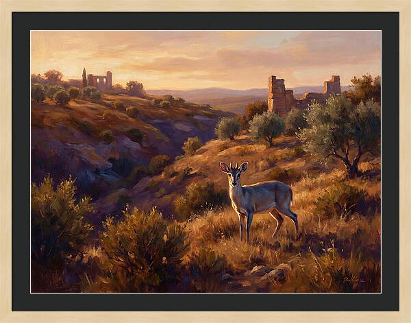 Blue Duiker In Mediterranean Landscape