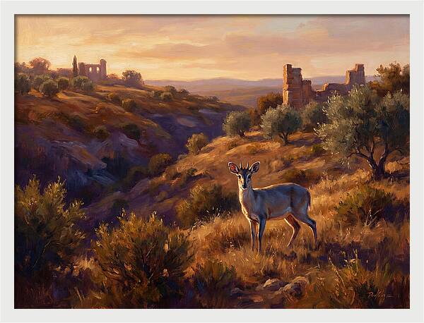 Blue Duiker In Mediterranean Landscape