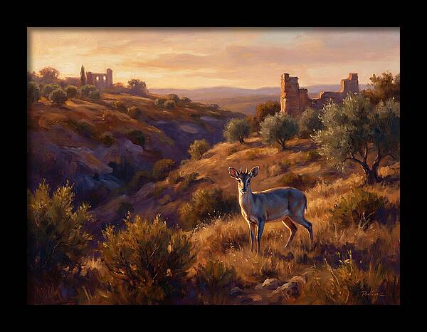 Blue Duiker In Mediterranean Landscape