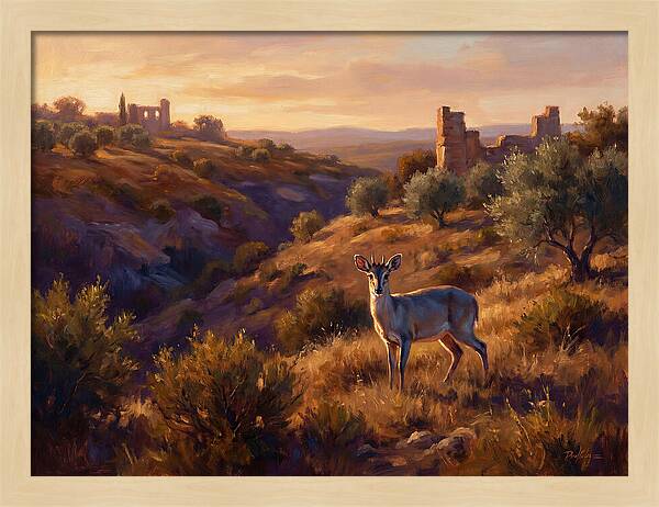 Blue Duiker In Mediterranean Landscape