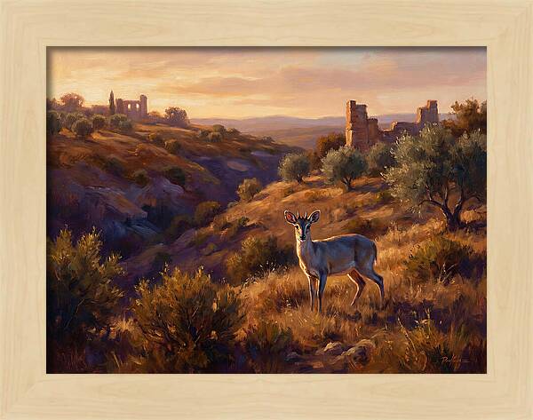 Blue Duiker In Mediterranean Landscape