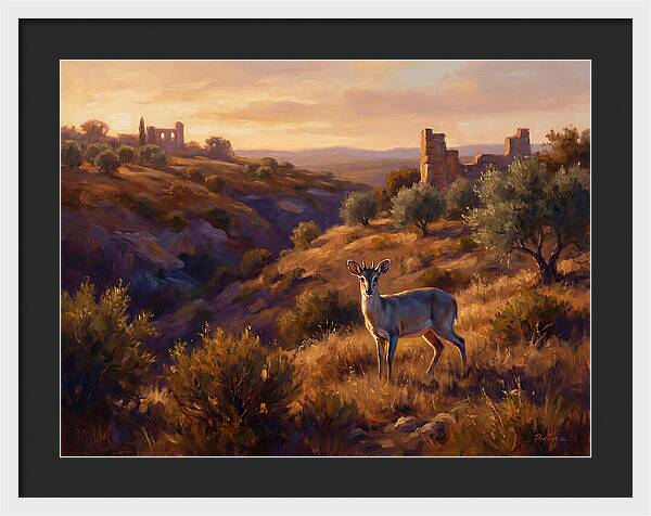 Blue Duiker In Mediterranean Landscape