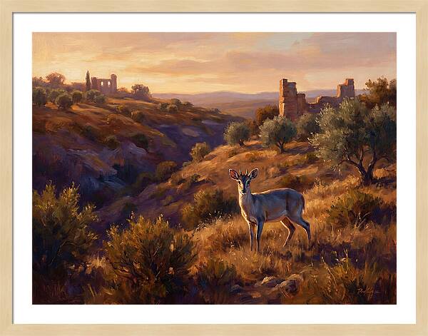 Blue Duiker In Mediterranean Landscape