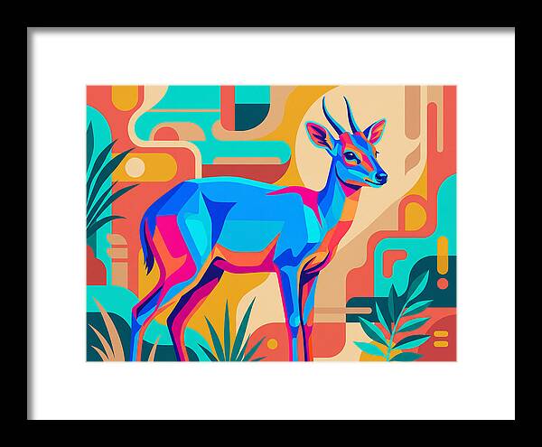 Blue Duiker In Vibrant Colors