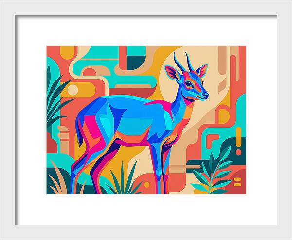 Blue Duiker In Vibrant Colors