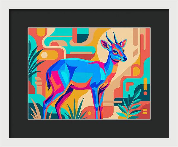 Blue Duiker In Vibrant Colors