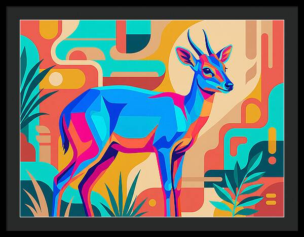 Blue Duiker In Vibrant Colors