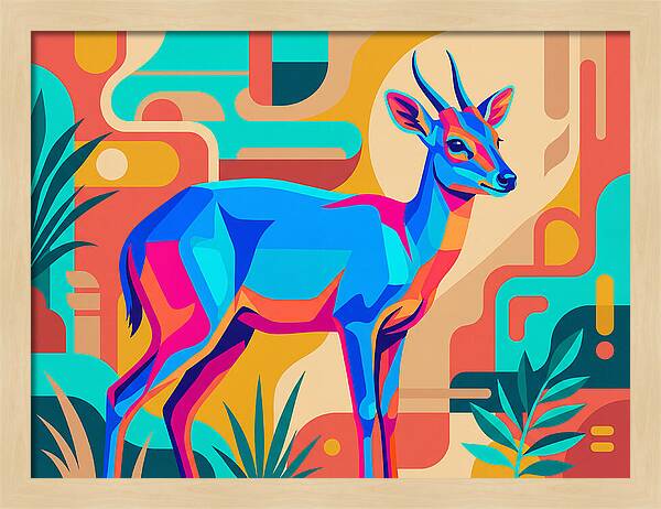 Blue Duiker In Vibrant Colors