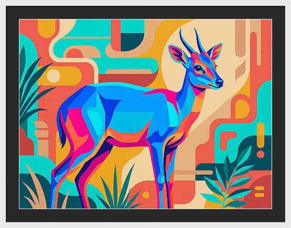 Blue Duiker In Vibrant Colors