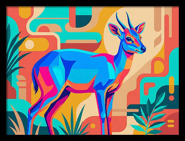 Blue Duiker In Vibrant Colors