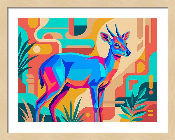 Blue Duiker In Vibrant Colors