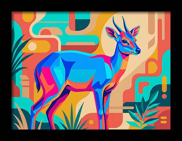 Blue Duiker In Vibrant Colors