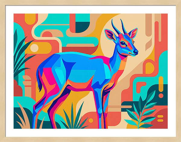 Blue Duiker In Vibrant Colors
