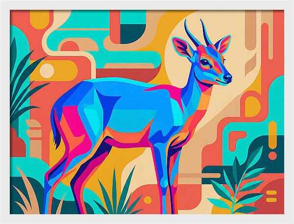 Blue Duiker In Vibrant Colors