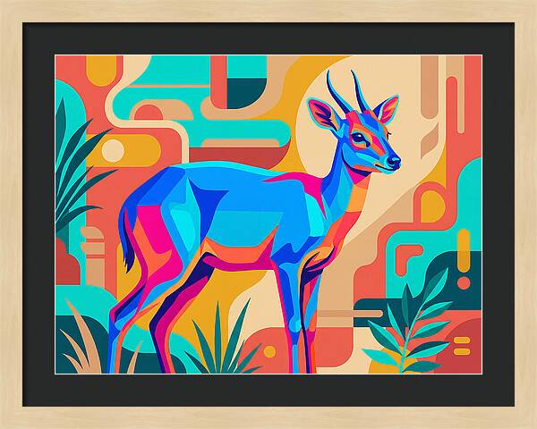 Blue Duiker In Vibrant Colors