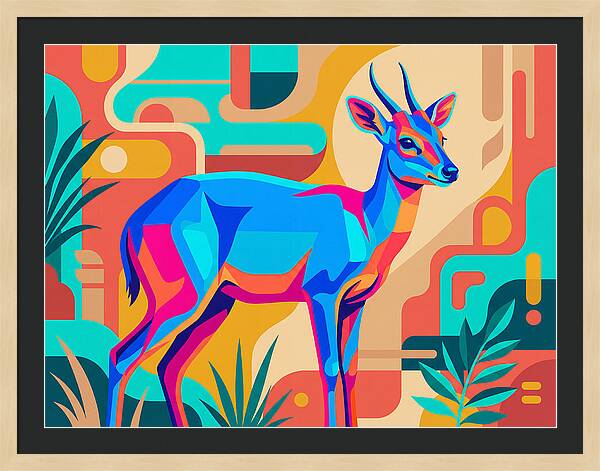 Blue Duiker In Vibrant Colors